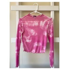 Cute pink tie dye long sleeve shirt